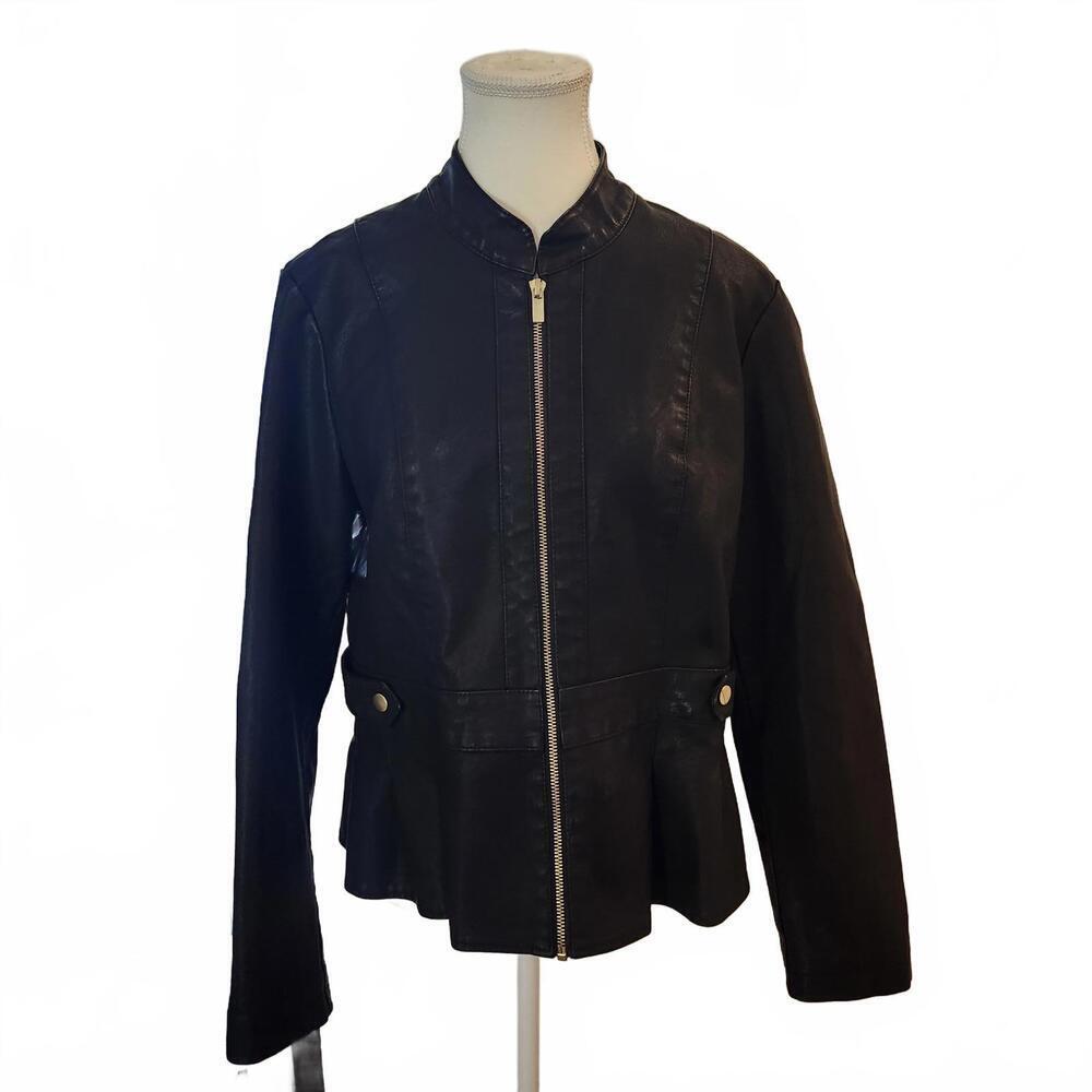 Baccini Women's Outerwear Jacket Size PXL Black Fitted Style
